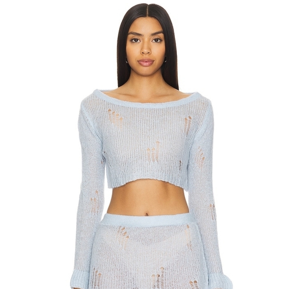 MORE TO COME Chesna Sweater In Blue REVOLVE